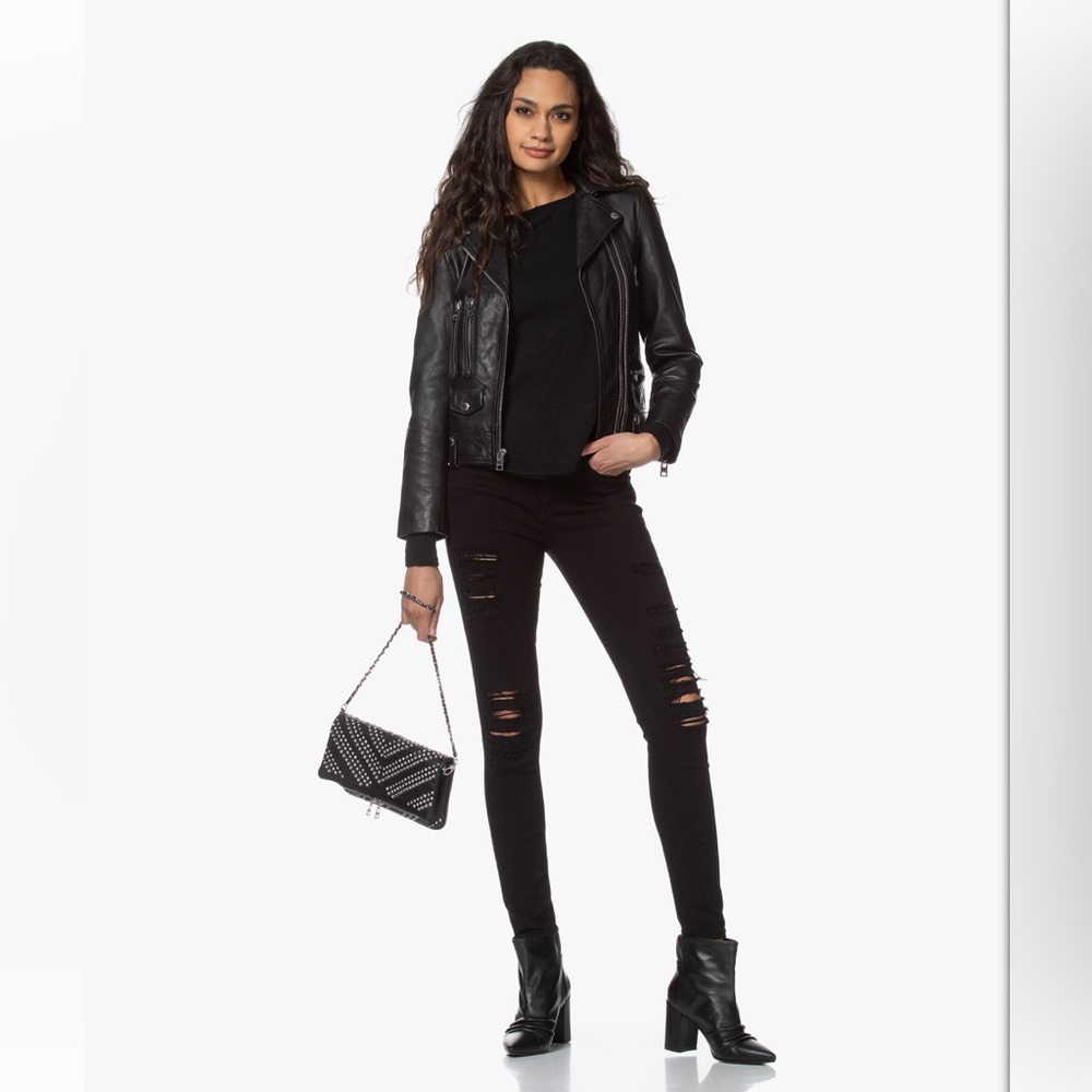 FRAME “Le Skinny de Jeanne” Ripped Black Jeans - size 24